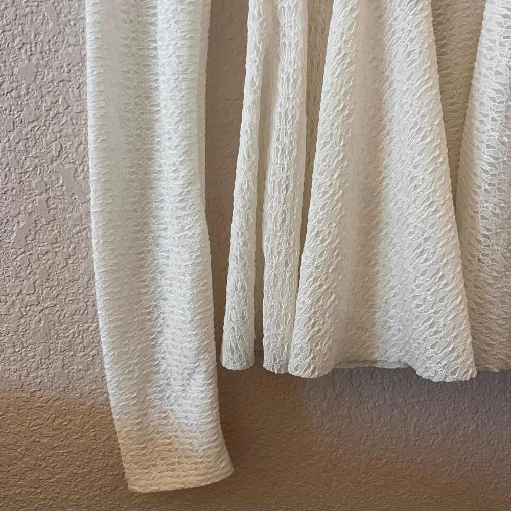 Free People Cream Lace Ling Sleeve Peplum top / Boho Western Cowgirl - Picture 4 of 13